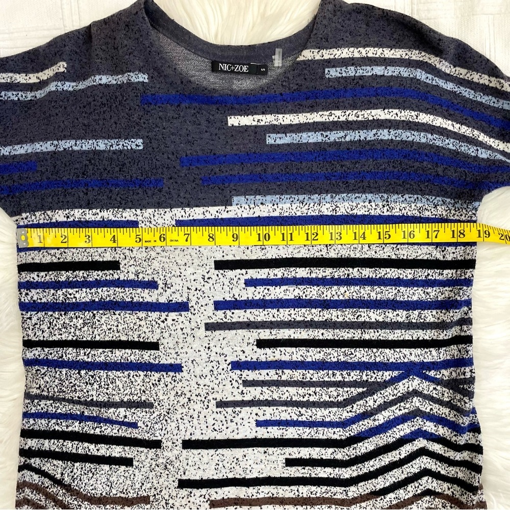 NIC + ZOE Broken Stripes Fall Shirt, Geometric/Modern Print - Picture 5 of 7